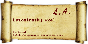 Latosinszky Axel névjegykártya